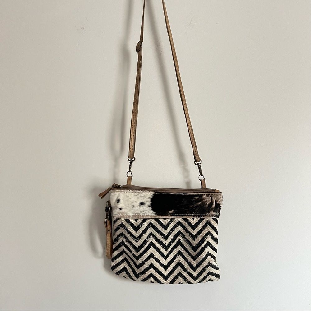 Myra bag with cowhide top crossbody bag 11x9